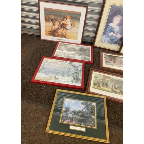 102 - Selection of framed prints, to include a small Pears print etc