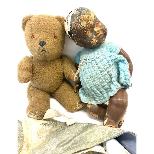 233 - Selection of vintage teddies and dolls