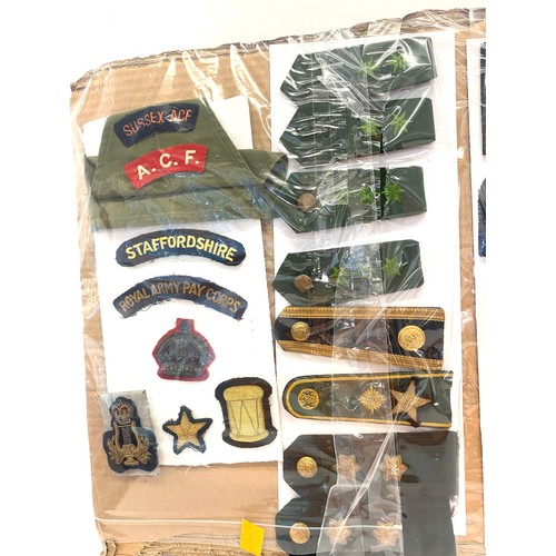 96 - Board of WWII cloth badges