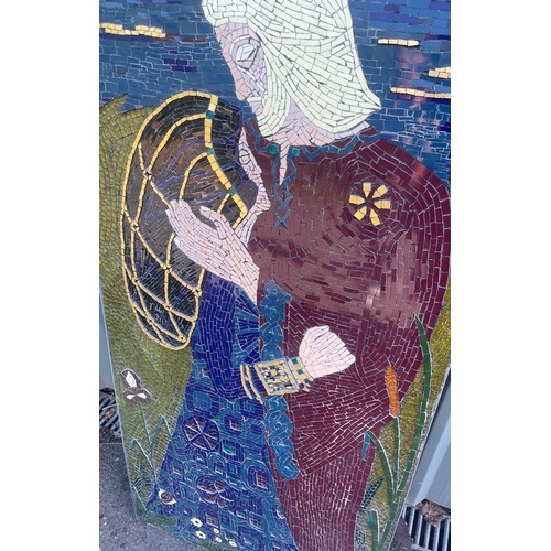 237 - Large mosaic picture measures approx 48 inches tall by 24 inches tall