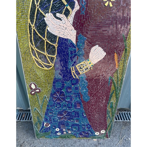 237 - Large mosaic picture measures approx 48 inches tall by 24 inches tall