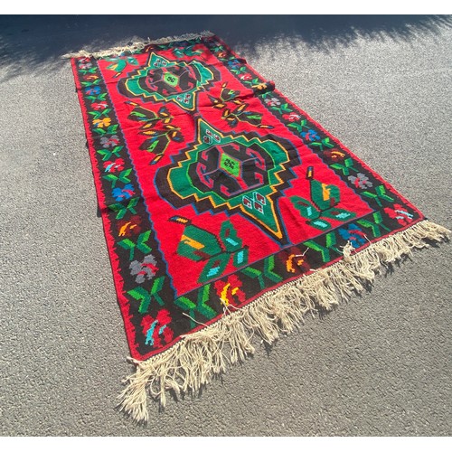 426 - Large vintage Chilim Rug measures approx length 127 inches by 72 inches