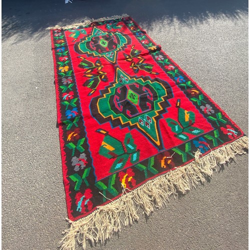 426 - Large vintage Chilim Rug measures approx length 127 inches by 72 inches