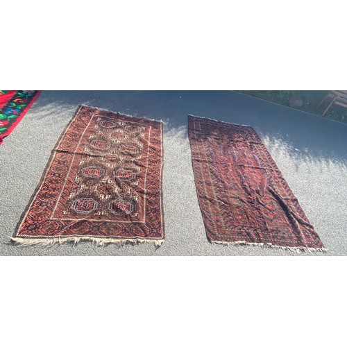 428 - Two Indian Rugs largest measures length approx 96 inches by 56 width