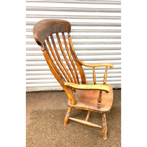 425 - Vintage slat back carver chair, overall height of 41