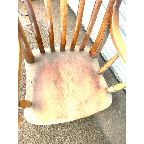 425 - Vintage slat back carver chair, overall height of 41