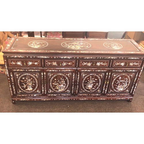 427A - Large fine quality Chinese or Oriental Mother Of Pearl sideboard server some pieces of mop are missi... 