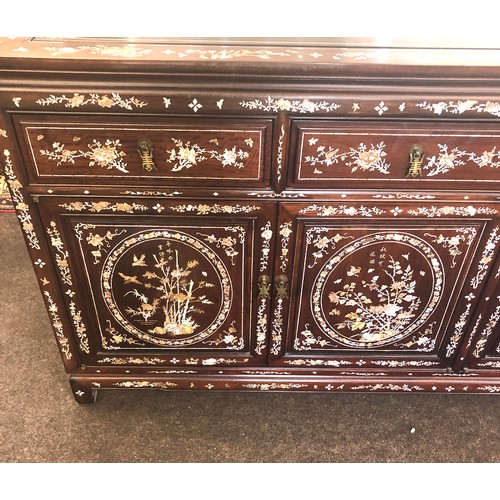 427A - Large fine quality Chinese or Oriental Mother Of Pearl sideboard server some pieces of mop are missi... 