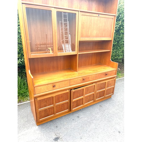 417 - Nathan Teak two piece wall unit height 76inches tall by 18 inches wide 60 inches long