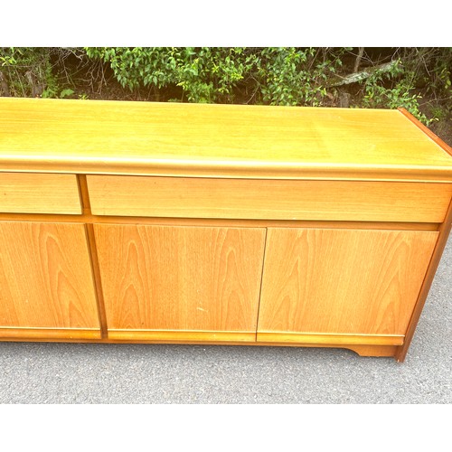 447 - Retro teak sideboard, approximate measurements: Height 23.5 inches, Length 82.5 inches, depth 18 inc... 