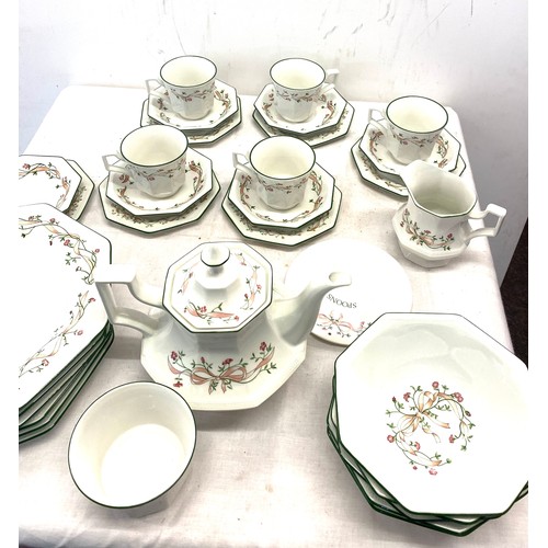 A large set of Johnson Bros eternal bow part tea part dinner service