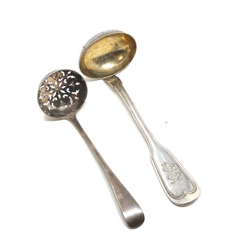 8 - Continental silver ladle & georgian silver shifter spoon