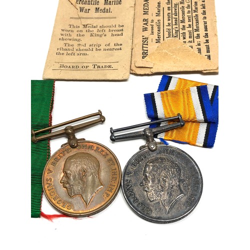 475 - ww1 mercantile marine medals original package named to john .m henderson