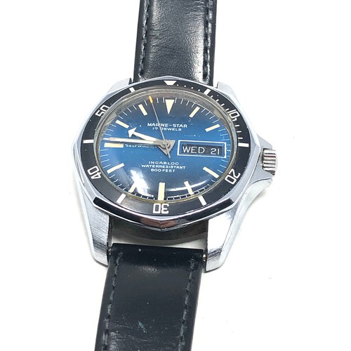 437 - Gents vintage marine star automatic wristwatch the watch is ticking