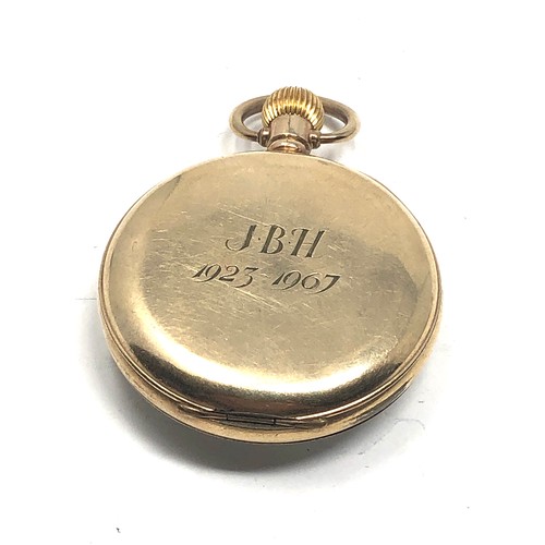 449 - gold plated open face vertex pocket watch the watch is ticking