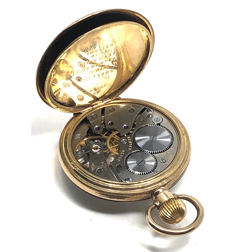 449 - gold plated open face vertex pocket watch the watch is ticking