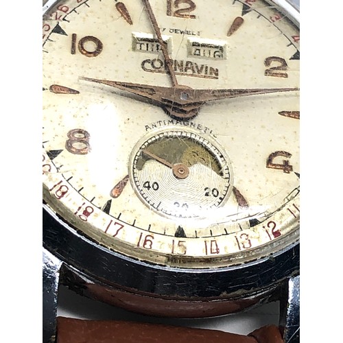 442 - Cornavin-triple Calendar Moonphase gents wristwatch the watch is working