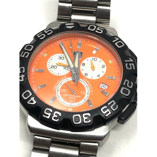 447 - Tag heuer gents quartz chronograph wristwatch ref cah 1113 the watch is not ticking spare winding cr... 