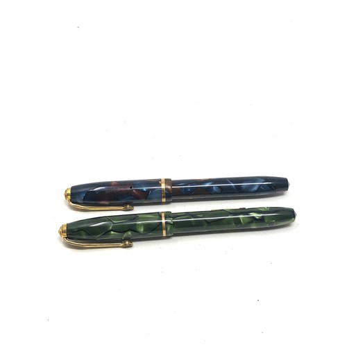 454 - 2 Conway stewart dinkie 14ct gold nib fountain pens