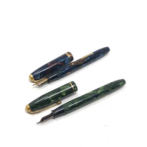 454 - 2 Conway stewart dinkie 14ct gold nib fountain pens