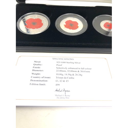 451 - sterling silver proof remembrance day coin set c.o.a