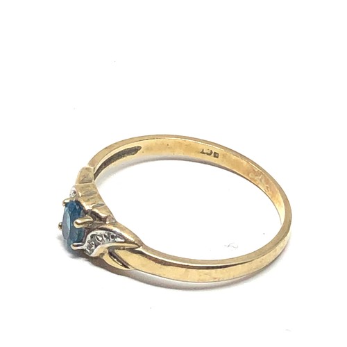 62 - 9ct gold topaz & diamond  ring (1.6g)