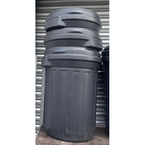 3 Plastic outdoor bins, no lids