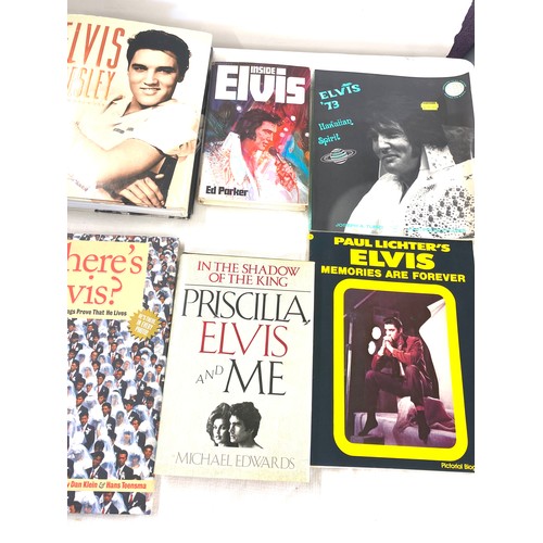 308 - Selection of Elvis Presley books includes inside Elvis, Elvis in concert, wheres Elvis, Unseen Archi... 