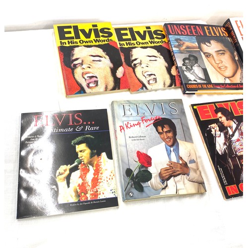 308 - Selection of Elvis Presley books includes inside Elvis, Elvis in concert, wheres Elvis, Unseen Archi... 