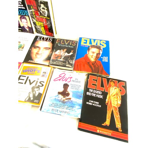 296 - Large selection of Elvis Presley books includes The Story Of Elvis, Elvis You're Unforgettable, The ... 