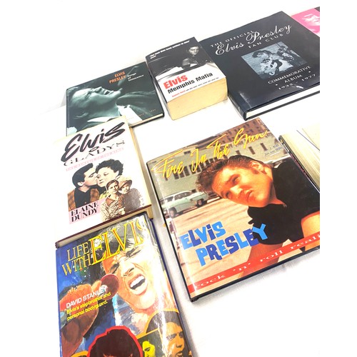 314 - Large selection of Elvis Presley books includes The Voice of Rock and Roll, Elvis and the Memphis Ma... 