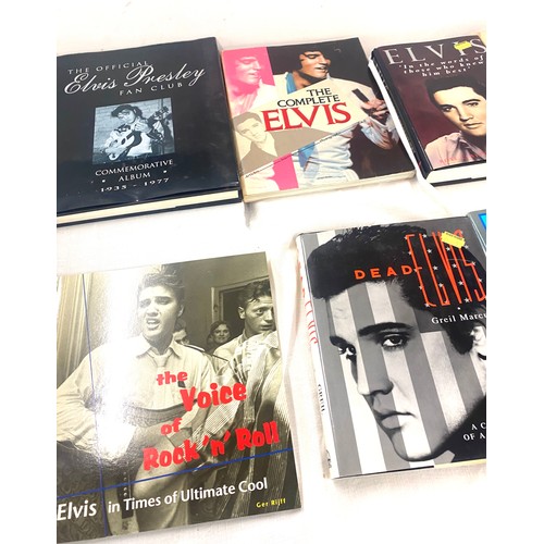 314 - Large selection of Elvis Presley books includes The Voice of Rock and Roll, Elvis and the Memphis Ma... 