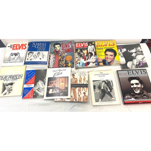 310 - Large selection of Elvis Presley books includes All The Kings Things, Elvis 69, Elvis The Man and Mu... 