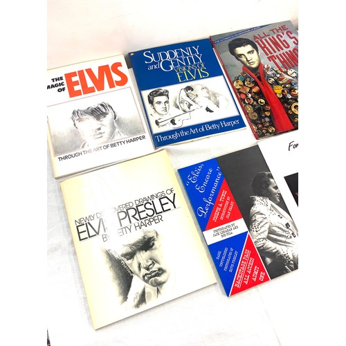 310 - Large selection of Elvis Presley books includes All The Kings Things, Elvis 69, Elvis The Man and Mu... 