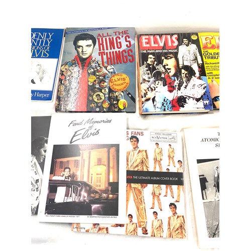 310 - Large selection of Elvis Presley books includes All The Kings Things, Elvis 69, Elvis The Man and Mu... 