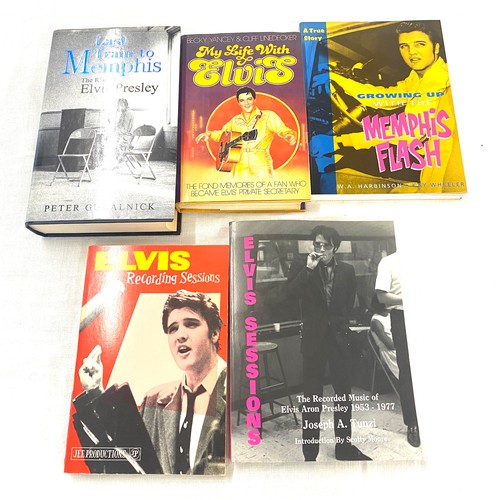 288 - Selection of Elvis Presley books includes Memphis Flash, Last Train to Memphis, Elvis Recording seas... 