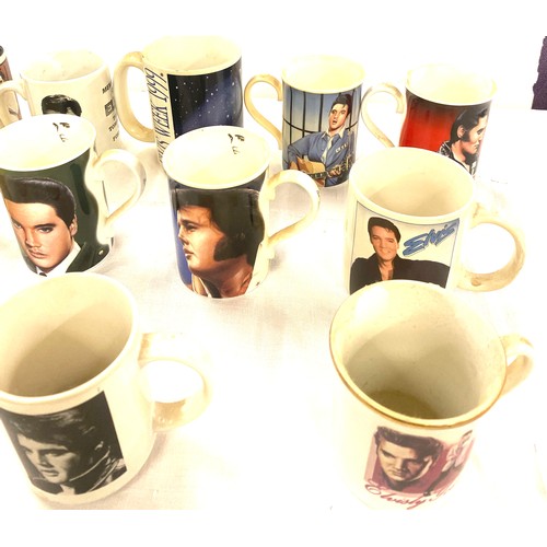 376 - Selection of 12 assorted Elvis Presley collectors Mugs