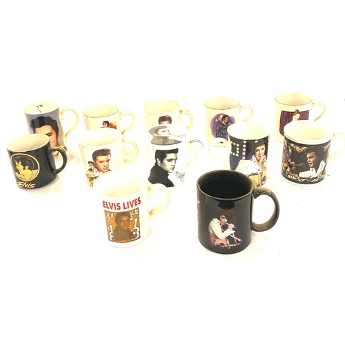 375 - Selection of 12 assorted Elvis Presley collectors mugs