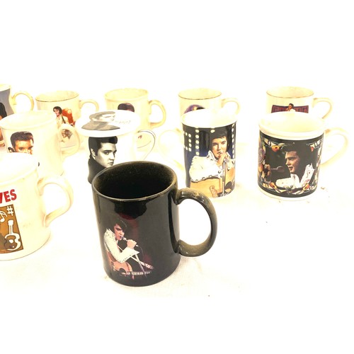 375 - Selection of 12 assorted Elvis Presley collectors mugs