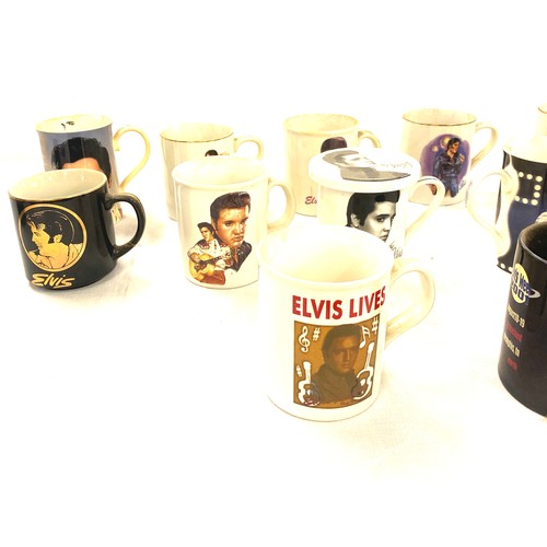 375 - Selection of 12 assorted Elvis Presley collectors mugs