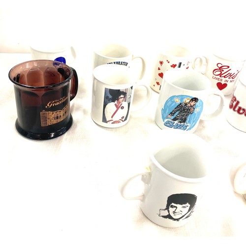 371 - Selection of 12 assorted Elvis Presley collectors mugs