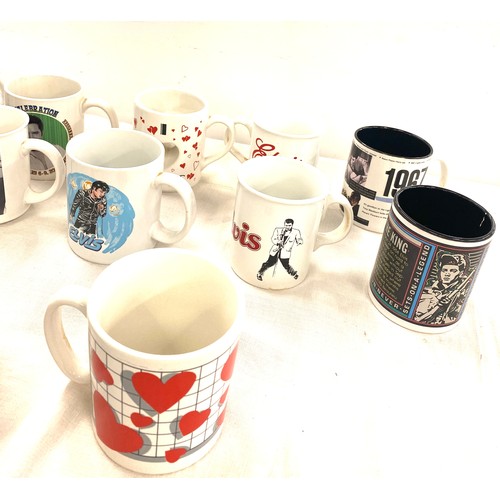 371 - Selection of 12 assorted Elvis Presley collectors mugs