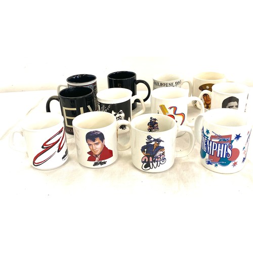 340 - Selection of 12 assorted Elvis Presley collectors mugs