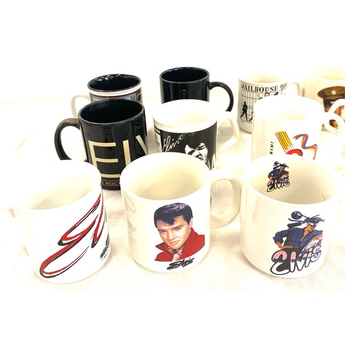 340 - Selection of 12 assorted Elvis Presley collectors mugs