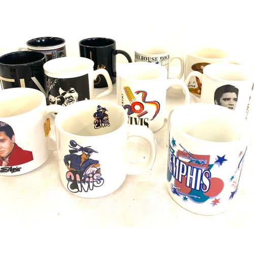 340 - Selection of 12 assorted Elvis Presley collectors mugs