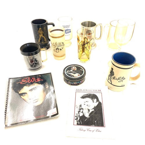 363 - Selection of Elvis Memorabilia includes tankers, glass ware etc