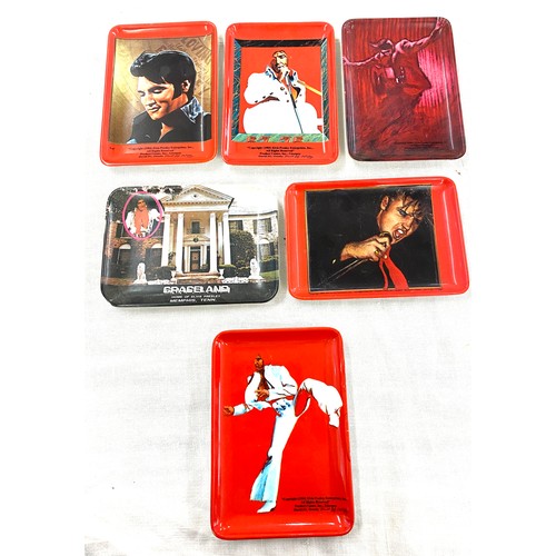 406 - Selection of 6 Plastic Elvis Presley collectors trays 