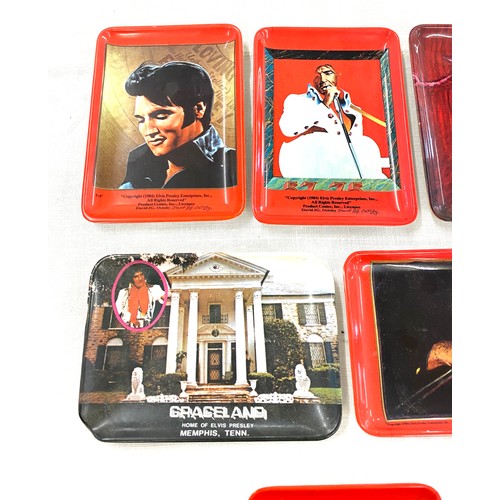 406 - Selection of 6 Plastic Elvis Presley collectors trays 