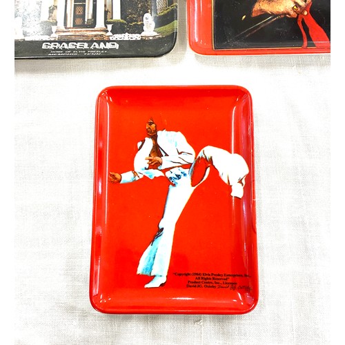 406 - Selection of 6 Plastic Elvis Presley collectors trays 