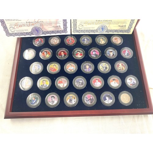 434 - Cased Morgan Mint complete Elvis movies Colorized half dollars with COA